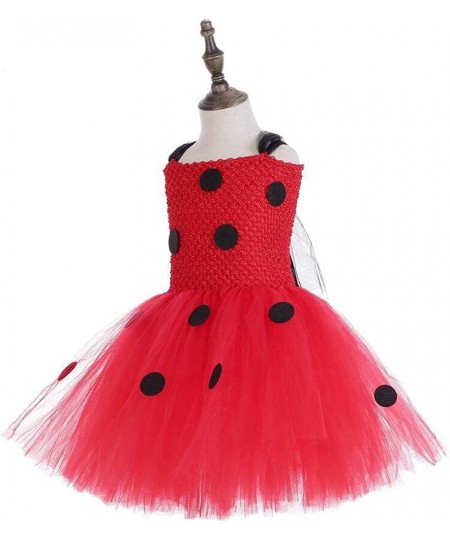 Girls Ladybug Tutu Dress Up Ladybug Cosplay Halloween Costume for Girls 2-9 Years Old $44.18 - Kids' Costumes