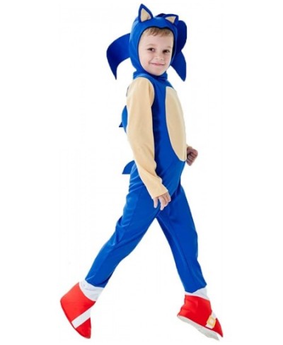 Kids Pretend Play Costume for Boys Girls Blue Hedgehog Full Jumpsuit Bodysuit $48.58 - Kids' Costumes