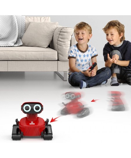 Robot Toys Upgraded Rechargeable Robot Toy with Remote Control Flexible Head and Arms Music LED Eyes Dance Moves Smart Sensin...