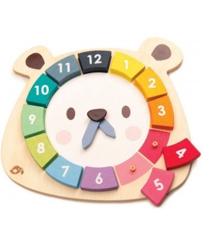 12 Pcs Bear Colors Clock Early Learning Time Educational Learning Clock Toy - Wooden Clock Lovely Shapes - Cognitive Toy for ...