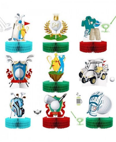 9 Pieces Golf Party Decorations Golf Honeycomb Centerpieces Golf Birthday Decorations Golf Party Supplies Cake Table Toppers ...