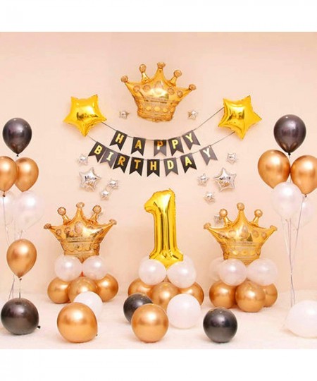 12 Pieces Gold Crown Balloons Aluminum Foil Helium Balloons Aluminum Foil Crown Balloons for Birthday Wedding Halloween Chris...