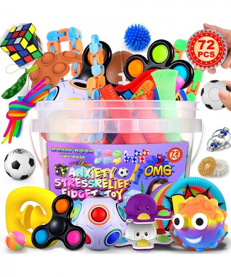 Fidget Toys Pack 72PCS Fidget Pack Sensory Fidget Toys Set Party Favors for Kids Adults Stress Relief and Anti Anxiety Fidget...