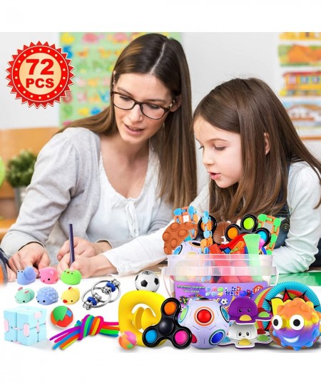 Fidget Toys Pack 72PCS Fidget Pack Sensory Fidget Toys Set Party Favors for Kids Adults Stress Relief and Anti Anxiety Fidget...