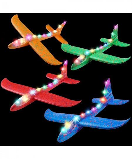 4 Pack Flashing Glider Plane Illuminated Colored led Lights can Play at Night Foam Airplane Have 2 Flight Mode The Best Airpl...