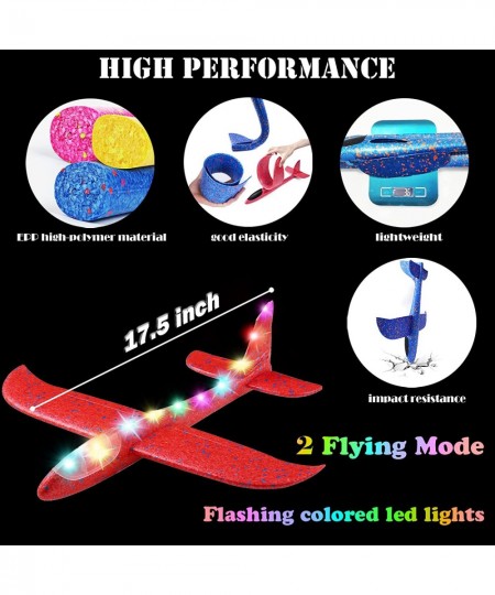 4 Pack Flashing Glider Plane Illuminated Colored led Lights can Play at Night Foam Airplane Have 2 Flight Mode The Best Airpl...