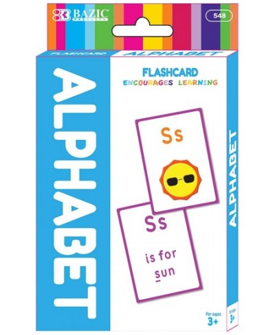 BAZIC Alphabet Flash Cards with Picture ABCs Letters Uppercase Lowercase Flashcards Game for Preschool Kindergarten Age 4+ (3...