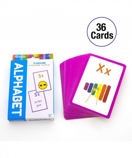 BAZIC Alphabet Flash Cards with Picture ABCs Letters Uppercase Lowercase Flashcards Game for Preschool Kindergarten Age 4+ (3...