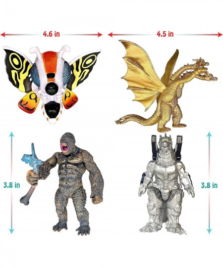 Set of 7 Godzilla Toys with Carry Bag Movable Joint Action Figures 2021 King of The Monsters Mini Dinosaur Mothra Imago Burni...