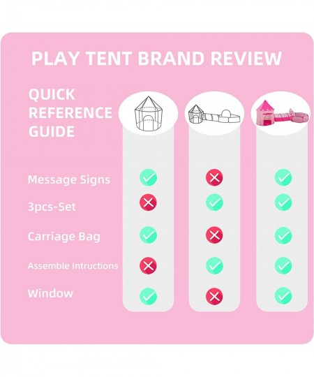 3pc Kids Play Tent for Girls with Ball Pit Crawl Tunnel Princess Tents for Toddlers Baby Space World Playhouse Toys Boys Indo...