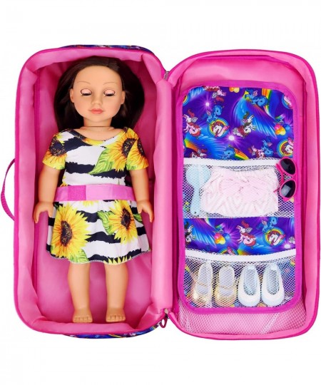 Doll Travel Carrier Unicorn Doll Storage Suitcase Great Fit for 18 Inch Girls Doll Case with Multi-Pocket $45.93 - Doll Acces...