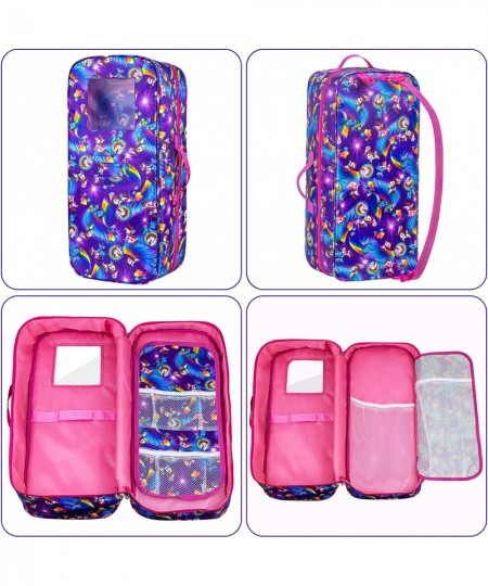 Doll Travel Carrier Unicorn Doll Storage Suitcase Great Fit for 18 Inch Girls Doll Case with Multi-Pocket $45.93 - Doll Acces...