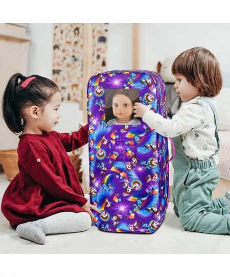 Doll Travel Carrier Unicorn Doll Storage Suitcase Great Fit for 18 Inch Girls Doll Case with Multi-Pocket $45.93 - Doll Acces...