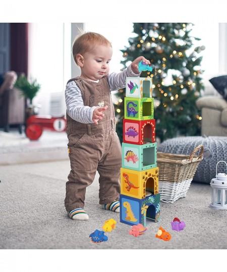 Toddlers and Babies Dinosaur Sorting and Stacking Toys Blocks for 1-3 Kids Preschool Learning Numbers Nesting Boxes Montessor...