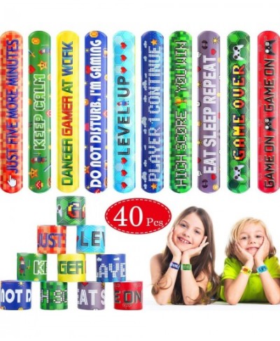 40 Video Game Slap Bracelets Miner Crafting Party Decorations Pixelated Party Wristbands Supplies Pixelating Snap Bracelets f...