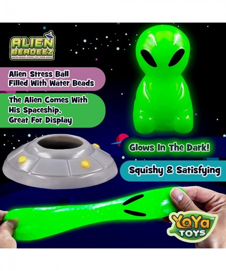 Alien Beadeez Stress Ball Fidget Toy | Glow in The Dark Squishy Squeeze Sensory Water Beads UFO Toy for Anxiety Stress Relief...