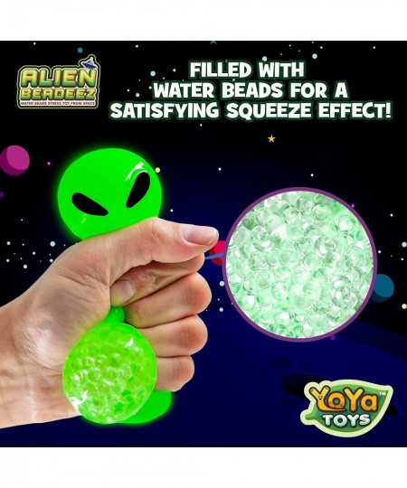 Alien Beadeez Stress Ball Fidget Toy | Glow in The Dark Squishy Squeeze Sensory Water Beads UFO Toy for Anxiety Stress Relief...