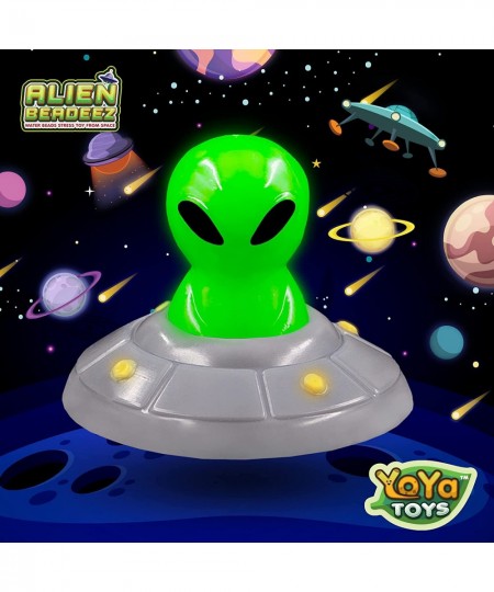 Alien Beadeez Stress Ball Fidget Toy | Glow in The Dark Squishy Squeeze Sensory Water Beads UFO Toy for Anxiety Stress Relief...