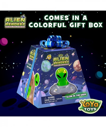 Alien Beadeez Stress Ball Fidget Toy | Glow in The Dark Squishy Squeeze Sensory Water Beads UFO Toy for Anxiety Stress Relief...