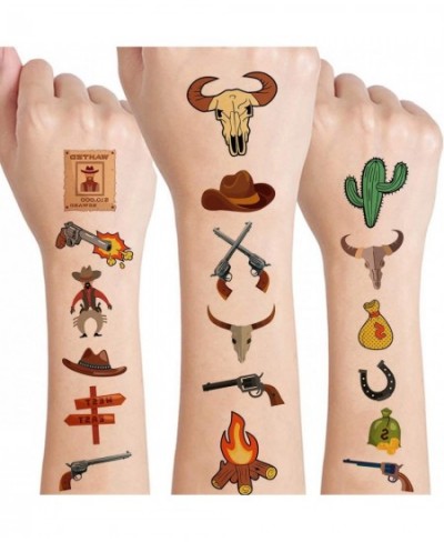 Cowboy Temporary Tattoos for Kids Western Cowboy Birthday Party Supplies Decorations Cute Waterproof Fake Tattoos West Cowboy...