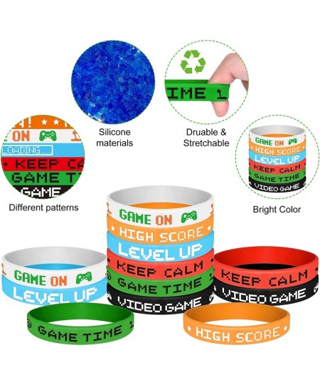 36 Pcs Video Game Party Wristband Silicone Gamer Wristbands for Gamer Birthday Party Supplies $22.66 - Kids' Party Favor Sets