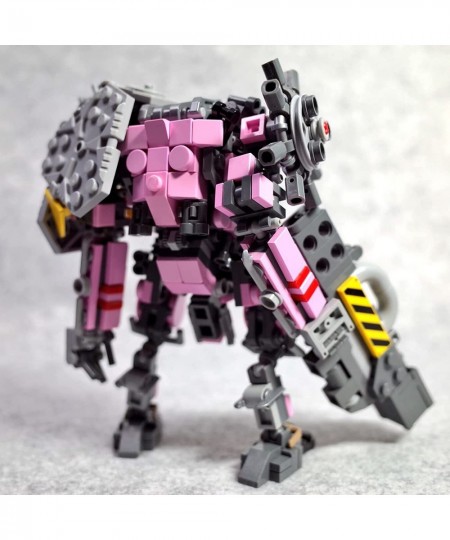 Brick Mecha 400 Pieces+ Mini Mecha Building Blocks Set Minifig Model Bricks Kit - Pink Mech Building Blocks Compatible with L...