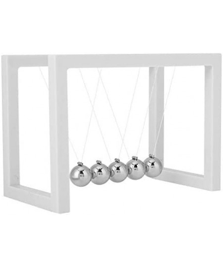 Newton's Cradle Demonstrate Newton's Laws with Balance Balls Pendulum Balls Physics Science Balance Ball Desk Table Decor(Whi...