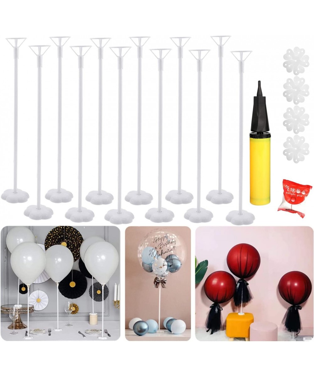 Balloon Stand Kit 12 pack Balloon Stick Holder with Base for Table Top Centerpiece Party Decoration Reusable Balloon Column S...