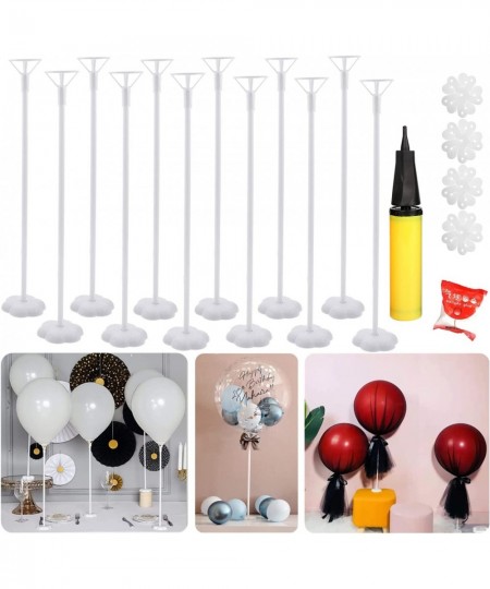 Balloon Stand Kit 12 pack Balloon Stick Holder with Base for Table Top Centerpiece Party Decoration Reusable Balloon Column S...