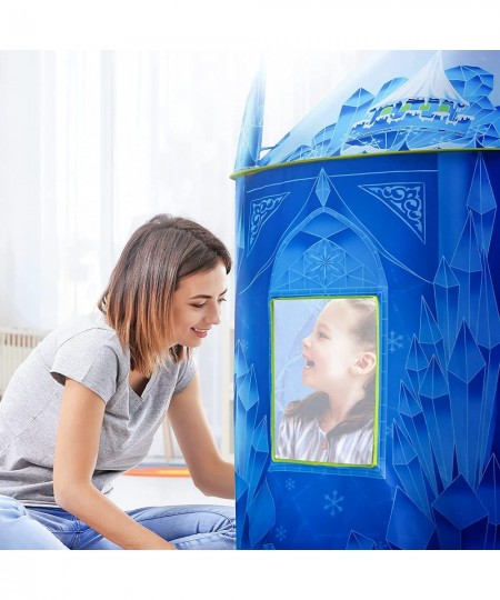 Princess Play Tent Frozen Toy for Girls Ice Castle Kids Tent Indoor and Outdoor Large Imaginative Playhouse 51" X 40" with Ca...