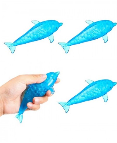 4 Pieces Animal Bead Filled Stress Bead Stress Ball Blue Shark Dolphin Stress Relief Ball Lovely Spongy Bubble Ball Soft Stre...