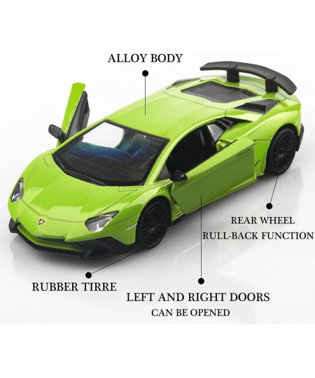 1/36 Scale Lamborghini Aventador LP750-4 SV Diecast Cars Models Pull Back Vehicles Toy Cars Cars Gifts for Boys Girls (Greed)...