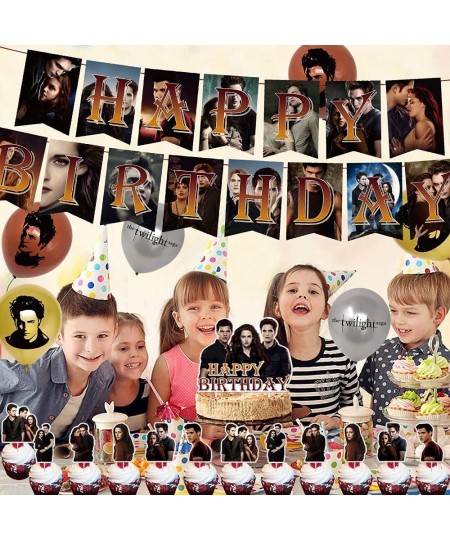 Twilight Saga Birthday Party Supplies Twilight Saga Theme Party Decorations for Fans Include Happy Birthday Banner Cake Toppe...