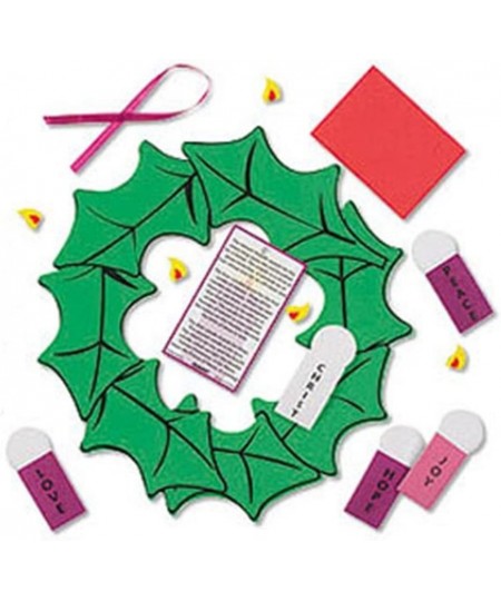 Pack of 24 Nativity of Christ Hanging Decoration Foam Ribbon Advent Wreath Arts & Craft Kit $82.20 - Craft Kits