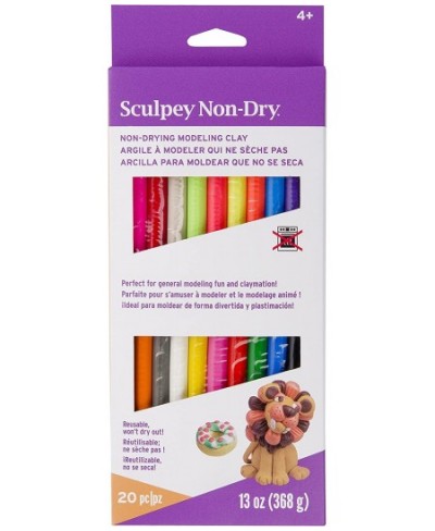 Non-Dry Resuable non drying clay 20 assorted colors 13 oz of clay variety pack. Great for claymation and general modeling. Ag...