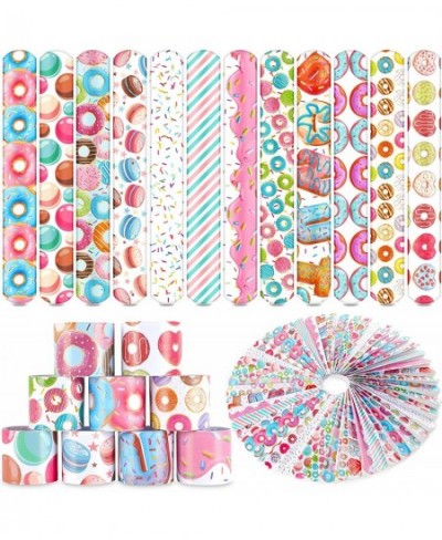 48PCS Donut Party Favors Donut Slap Bracelets Suitable for Kids Classroom Activity Prizes Gift Box Filler Donut Birthday Part...