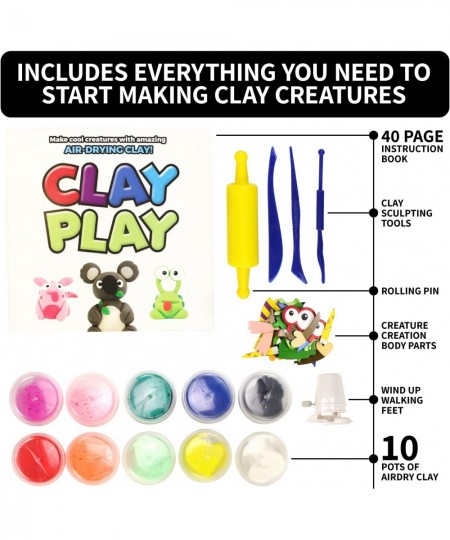 Children's Activity Kits Make & Play Clay Play Modelling Dry Clay Kit For Kids With 13 Clay Creatures Projects Activity Kit F...