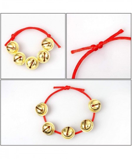 24 Pieces Assorted Colors Christmas Jingle Bell Bracelets Adjustable Christmas Bracelets with Metal Bells for Holiday Party F...