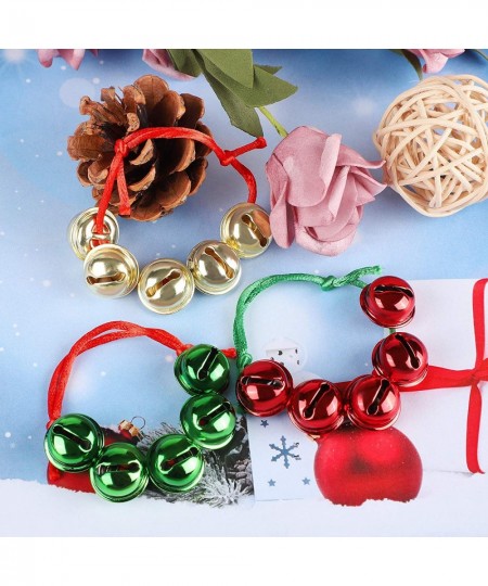 24 Pieces Assorted Colors Christmas Jingle Bell Bracelets Adjustable Christmas Bracelets with Metal Bells for Holiday Party F...