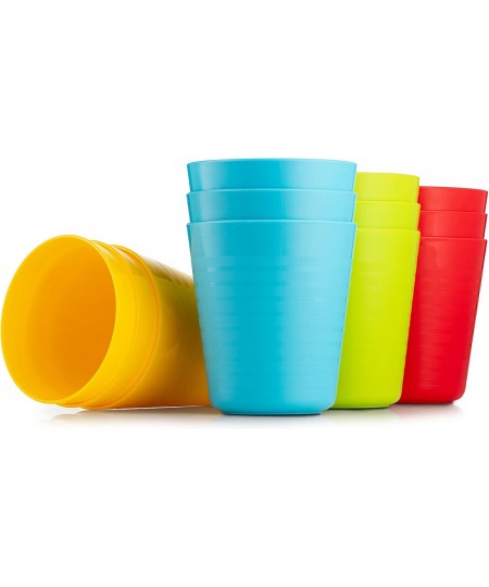 Kids Cups - Set of 12 Kids Plastic Cups - 8 oz Kids Drinking Cups -Plastic Cups Reusable - Dishwasher Safe - BPA-Free Cups fo...