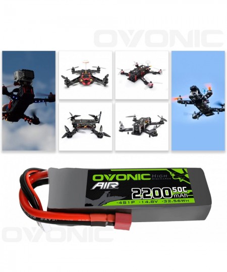 4s Lipo Battery 50C 2200mAh 14.8V Deans T Plug Lipo Battery with Extra EC3 Connector for RC Airplane Helicopter Quadcopter Mu...