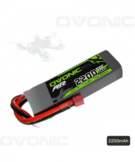 4s Lipo Battery 50C 2200mAh 14.8V Deans T Plug Lipo Battery with Extra EC3 Connector for RC Airplane Helicopter Quadcopter Mu...