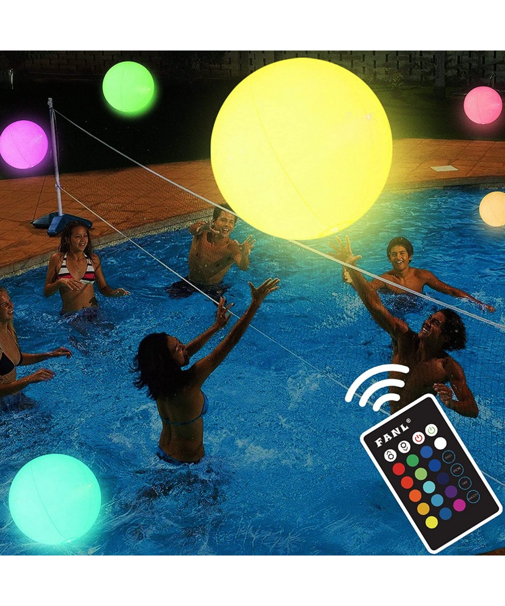 Pool Toys - LED Beach Ball with Remote Control - 16 Colors Lights and 4 Light Modes 100ft Control Distance - Outdoor Pool Bea...