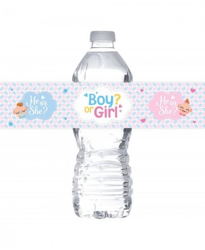 Boy or Girl Water Bottle Stickers / Gender Reveal Bottle Wrappers / Baby Shower / He or She / Birthday Party Water Labels Sup...