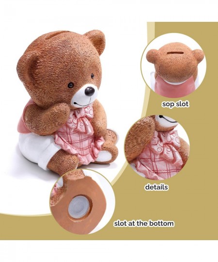 Kids Piggy Bank Teddy Bear Piggy Bank for Girls First Birthday Gifts for Girls Cute Room Decor $25.19 - Kids' Money Banks