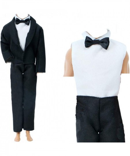 2 Sets Formal Office Suits Including Black Coat White Coat White Shirt with Bow-Knot Black Trousers Groom Wedding Tuxedo for ...