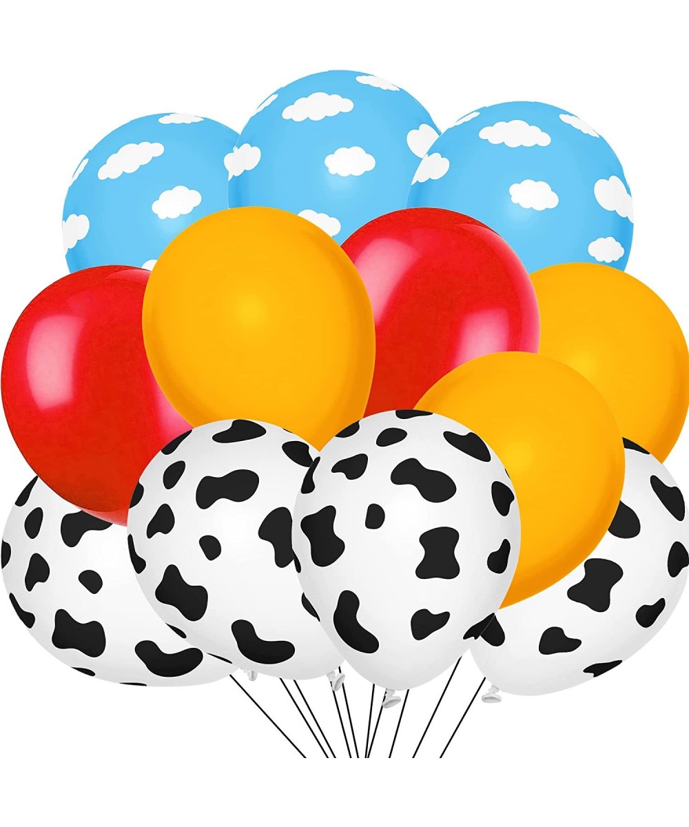 40pcs Cow Print Balloons Sky Blue Cloud Balloons Latex Red Gold Balloon Funny Birthday Balloons Arch Garland Kit for Cowboys ...