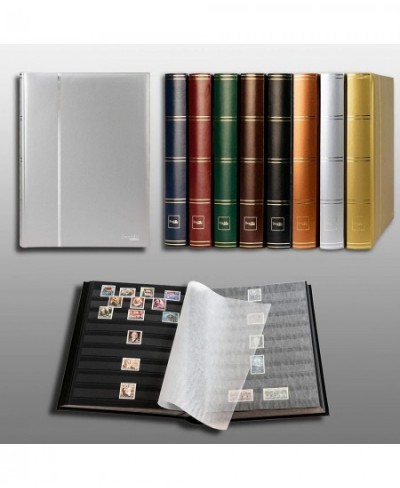 Prophila Metallic Edition Stamp Album (New) 60 Black Sides Padded Silver Cover $67.45 - Collectible Postage Stamps