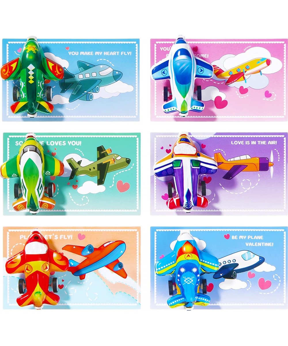 30 Sets Valentines Day Cards Planes Valentine's Greeting Cards with Pull Back Planes Toy Valentines Day Exchange Gifts Party ...