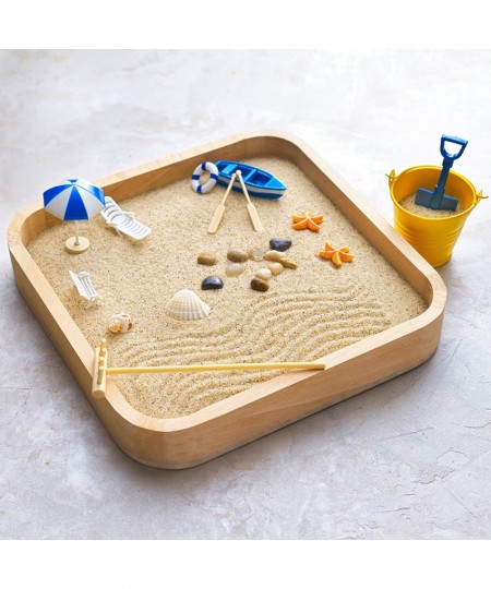 Mini Zen Garden Sandbox - Miniature Beach Zen Garden for Desk - Sand Tray Play Kit for Kids Adults Office - Desk Sand Box Gif...